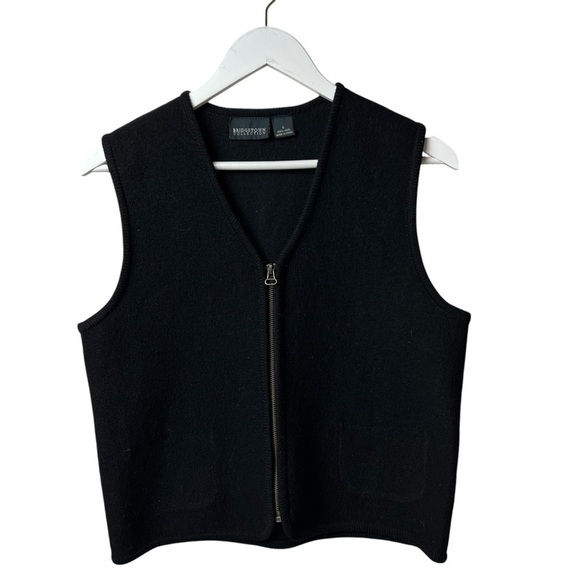 Sweater Vest Bridgetown Collection Womens SZ S WoolBlack Full Zip Cardigan Vest - Picture 1 of 7